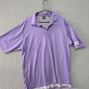 Dunning Golf Polo Shirt Purple Striped - Size XL